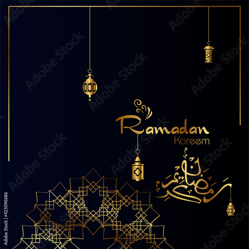 Ramadan kareem. Islamic background design with arabic calligraphy and ornament.