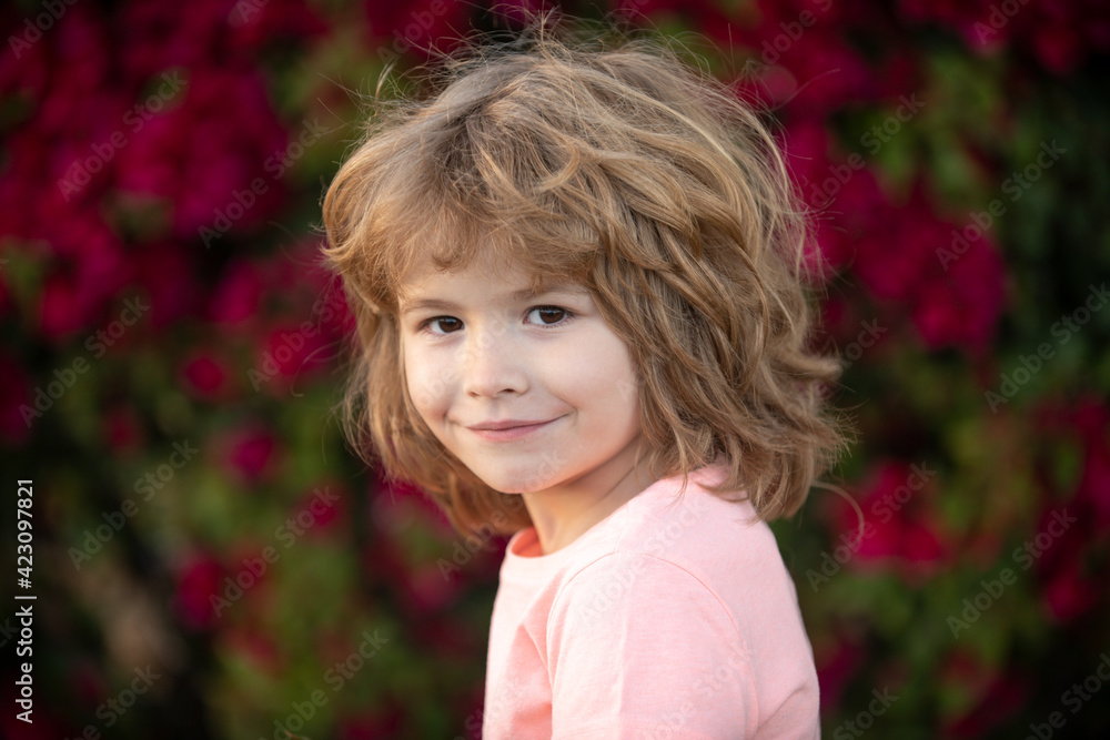 Kid with cute face. Child portrait outdoor. Kid with cute face. Child portrait outdoor.
