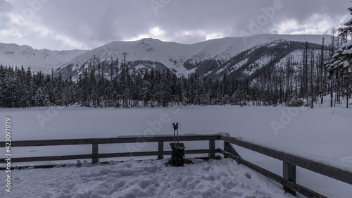 Tatry - Smreczyński Staw w Dolinie Kościeliskiej zimą