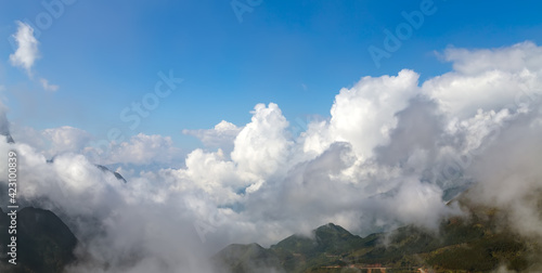 Mountain top cloud beauty sky view fog peak © Emoji Smileys People