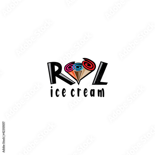 Free Download rool ice cream logo design vector illustration - GFXLoad