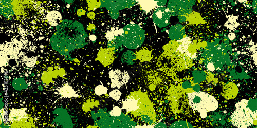 Splashed camouflage background. Seamless pattern.Vector. 飛び散った迷彩パターン