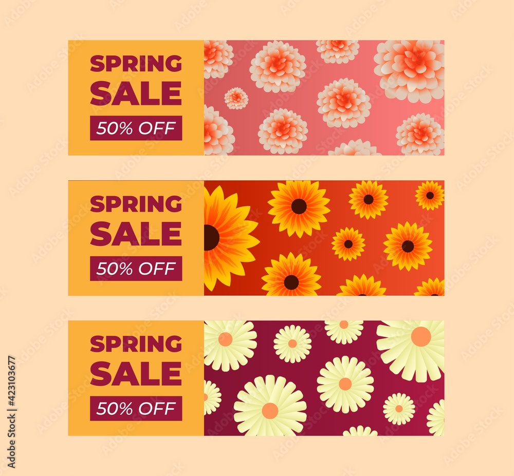 Spring sale. Banners for social networks and websites.