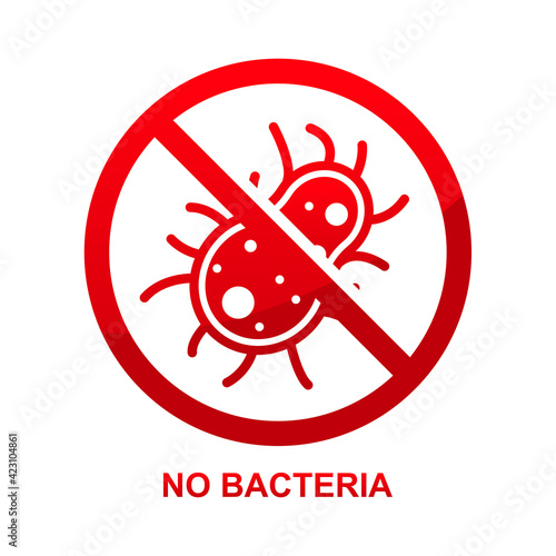 no bacteria sign isolated on white background vector illustration.