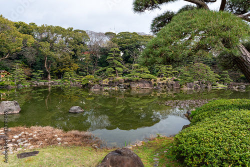 Keitakuen, pure Japanese style garden in Osaka, Japan photo