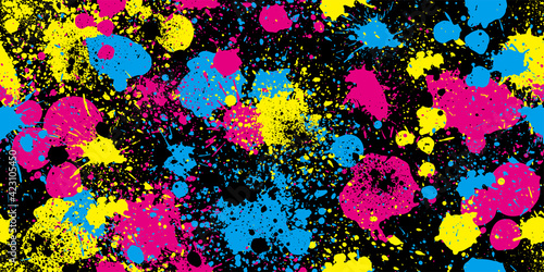 Splashed camouflage background. Seamless pattern.Vector. 飛び散った迷彩パターン