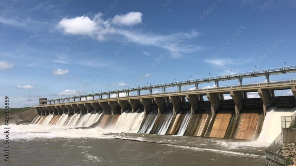 A dam on Bow River in Southern Alberta near Bassano A dam on Bow River in Southern Alberta near Bassano