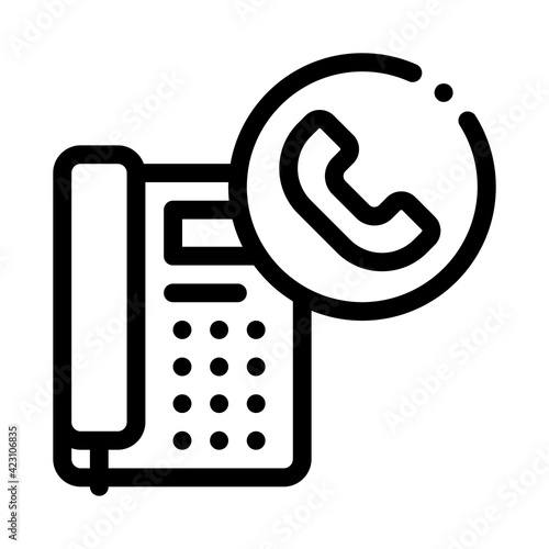 receiving calls administrator line icon vector illustration