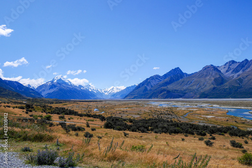 Glacier valley, Mount Cook, New Zealand