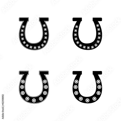 horseshoe icon set vector sign symbol