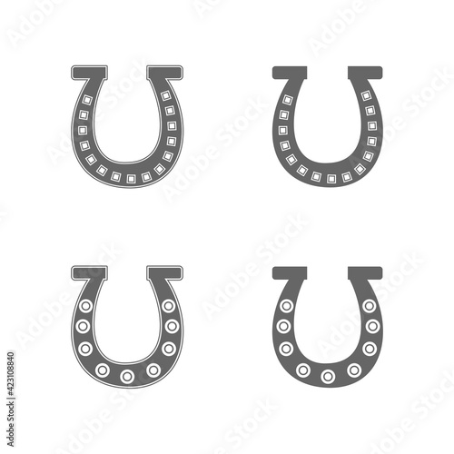horseshoe icon set vector sign symbol