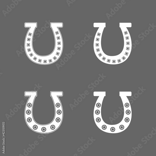 horseshoe icon set vector sign symbol