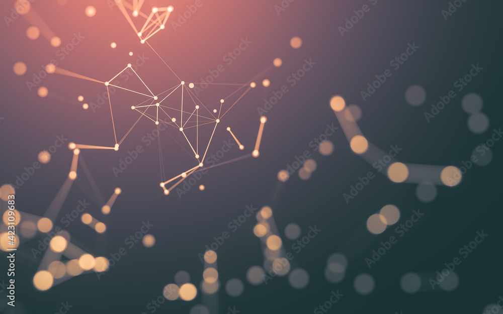 Abstract background. Molecules technology with polygonal shapes, connecting dots and lines. Connection structure. Big data visualization. Abstract background. Molecules technology with polygonal shapes, connecting dots and lines. Connection structure. Big data visualization.