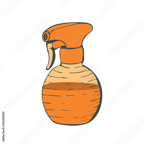 Garden sprayer in doodle style. Vector illustration