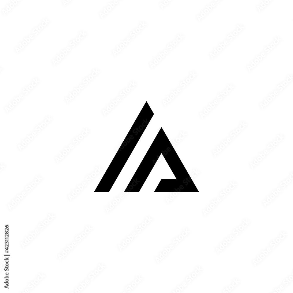 Business combination Monogram and triangle sign logo vector icon with Three IA letter Business combination Monogram and triangle sign logo vector icon with Three IA letter