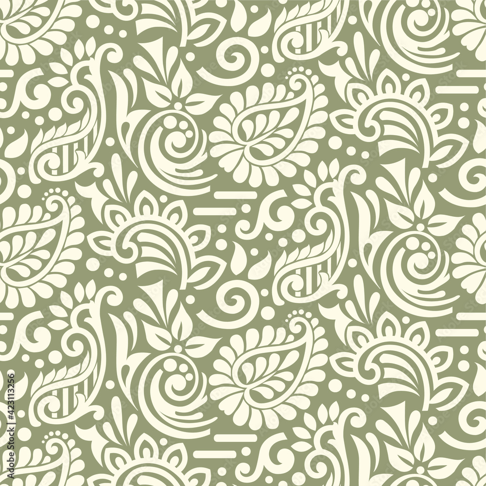 Traditional Asian seamless paisley pattern design