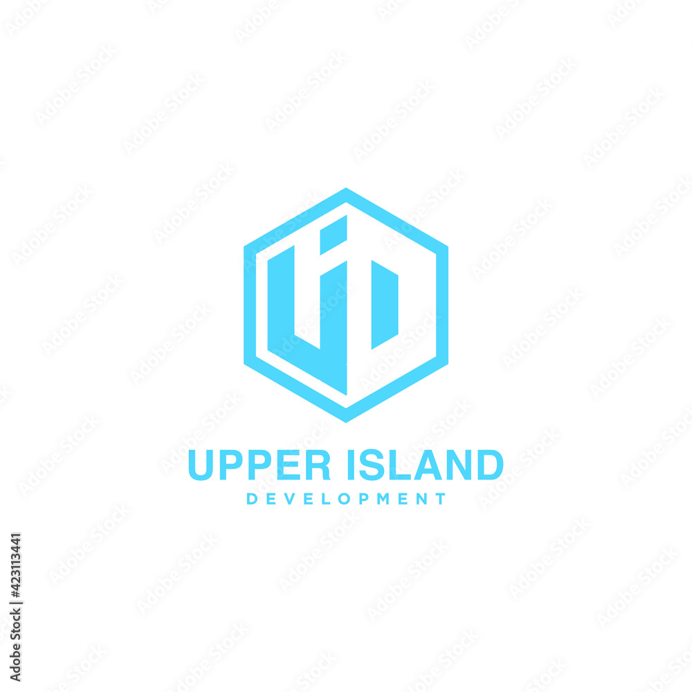 Letter U and I and D design Logo, design logo style Geometric, Modern logo