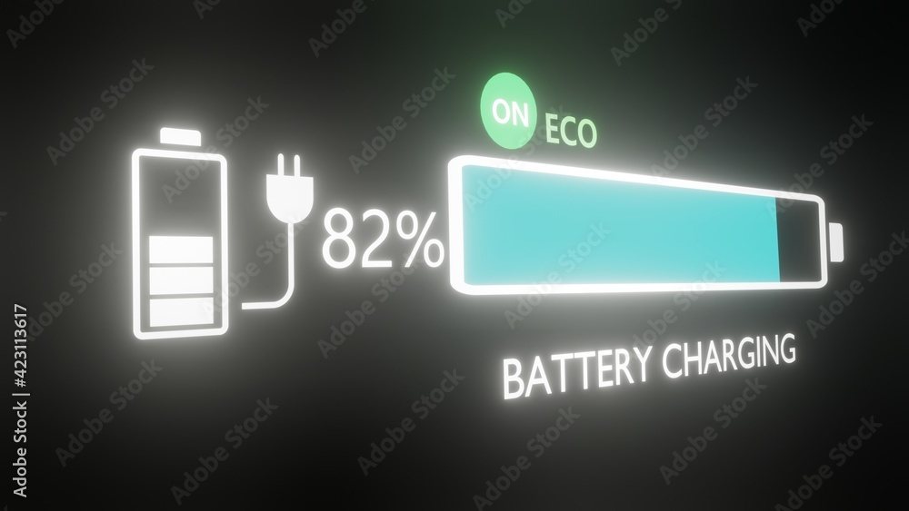 Battery level indicator with lightning isolated on black background. Battery level indicator with lightning isolated on black background.