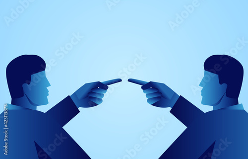 Two businessmen blame and argue with each other