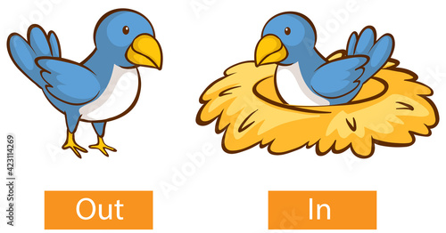 Opposite preposition words with in and out