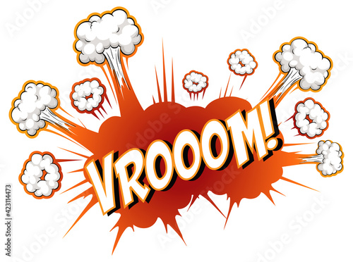 Comic speech bubble with vroom text