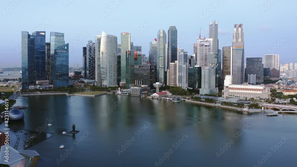Aerial view of downtown district, Singapore Aerial view of downtown district, Singapore