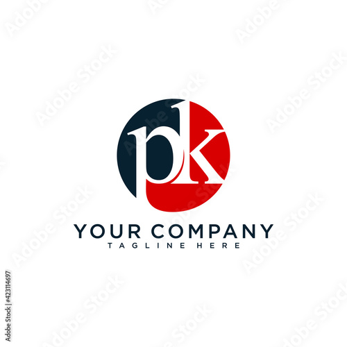 PK logo. Company logo. Monogram design. Letters P and K.