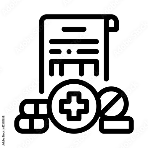 pharmaceutical license line icon vector illustration sign