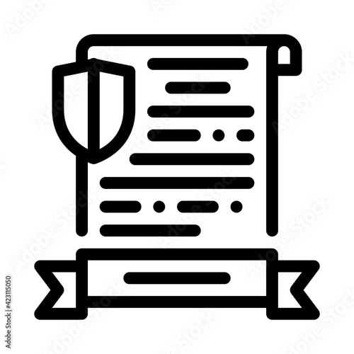insurance license line icon vector illustration sign