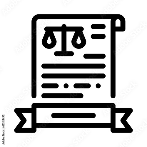legal activity license line icon vector illustration