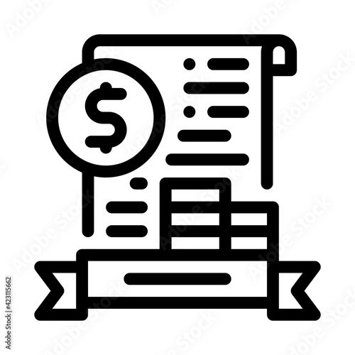 banking license line icon vector illustration sign