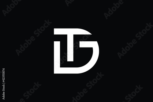 TG logo letter design on luxury background. GT logo monogram initials letter concept. TG icon logo design. GT elegant and Professional letter icon design on black background. T G GT TG