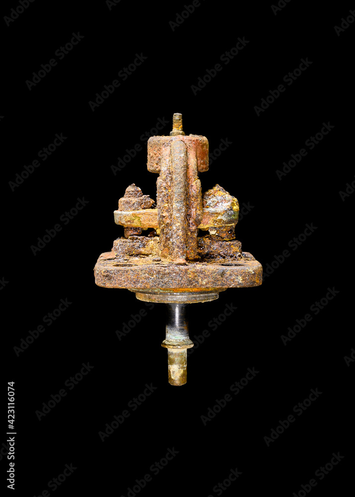 The old valve on a black background The old valve on a black background