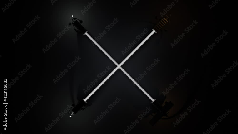 Neon gothic letter x. Futuristic art object. Seamless loop. Neon gothic letter x. Futuristic art object. Seamless loop.