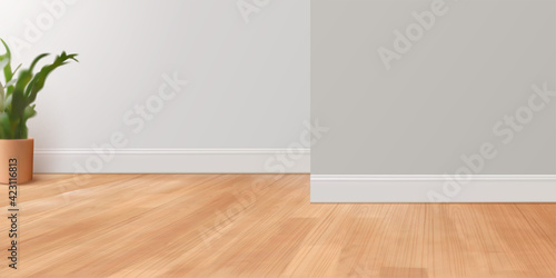 Room background with parquet floors