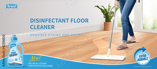 Disinfectant floor cleaner ads