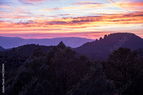 sunset over the mountains