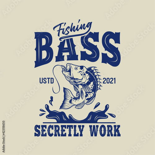 fishing illustration or t-shirt design concept