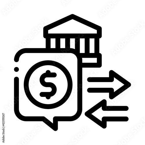 fiscal policy line icon vector illustration sign