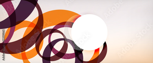 Ring geometric shapes, o letter repetition wallpaper. Abstract background for business or technology presentations, internet posters or web brochure covers