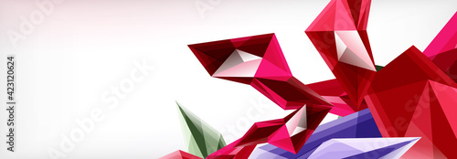 Vector 3d triangles and pyramids abstract background for business or technology presentations, internet posters or web brochure covers
