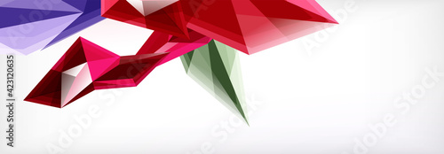 Vector 3d triangles and pyramids abstract background for business or technology presentations, internet posters or web brochure covers