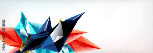 Vector 3d triangles and pyramids abstract background for business or technology presentations, internet posters or web brochure covers