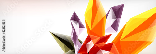 Vector 3d triangles and pyramids abstract background for business or technology presentations, internet posters or web brochure covers