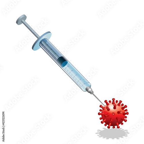 Vaccine 3d illustration against virus