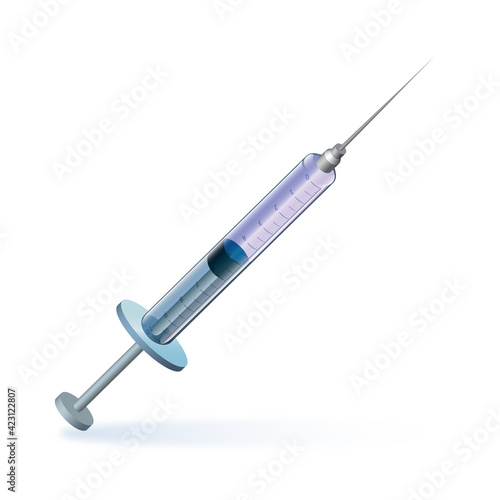 Vaccine 3d illustration against virus