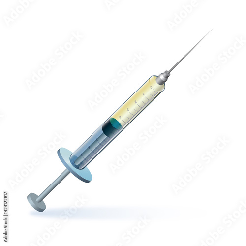 Vaccine 3d illustration against virus