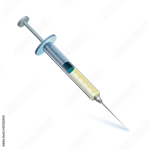 Vaccine 3d illustration against virus
