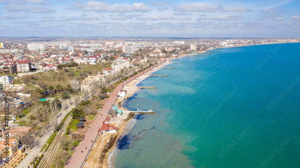 Embankment In The City Of Feodosiya from the air