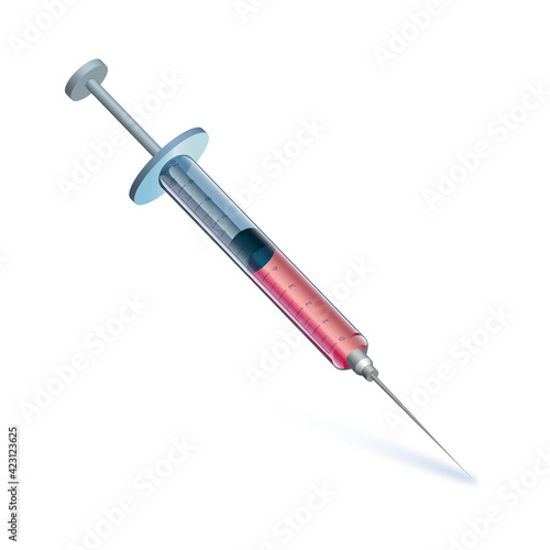 Vaccine 3d illustration against virus